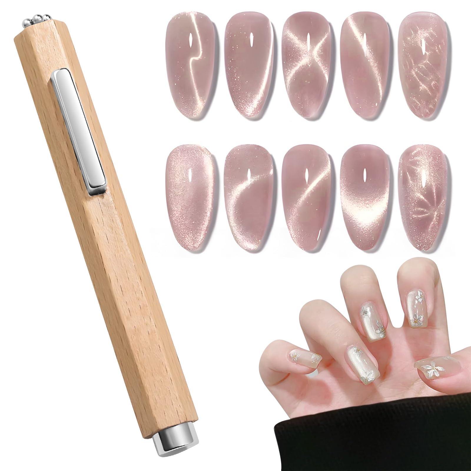 Amazon.com: 3 in 1 Wooden Handle Nail Magnet Cat Eye Magnet